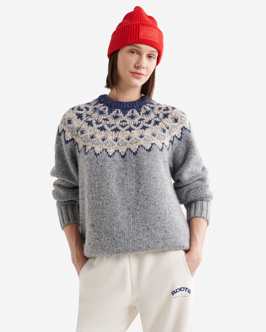 suéter fair isle de gran tamaño