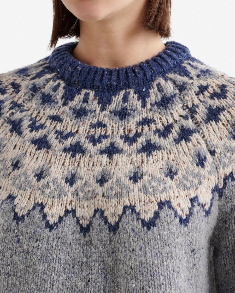 suéter fair isle de gran tamaño