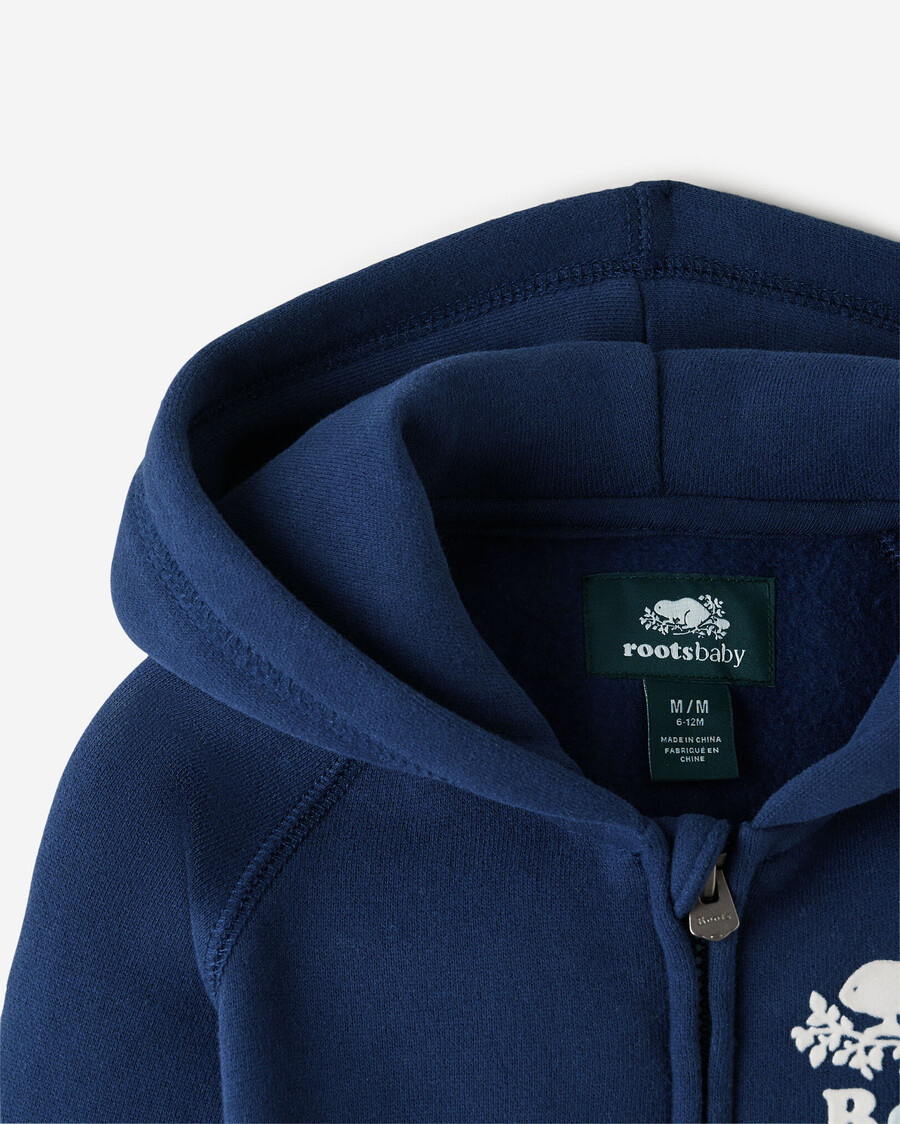 sudadera con capucha y cremallera completa original orgánica para bebé