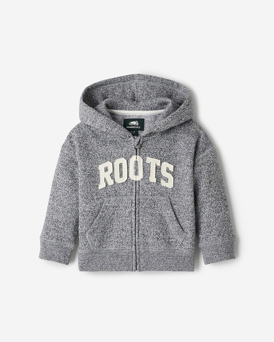 sudadera con capucha y cremallera completa con apliques baby roots