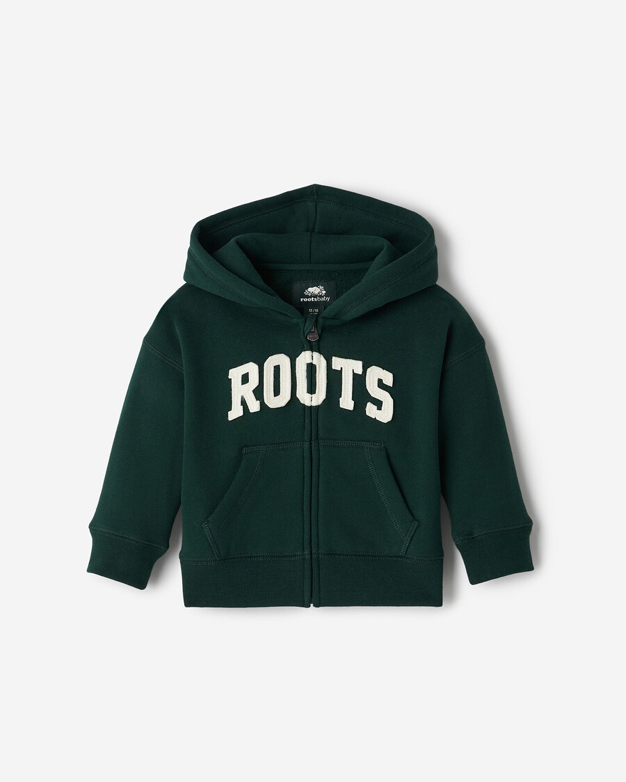 sudadera con capucha y cremallera completa con apliques baby roots