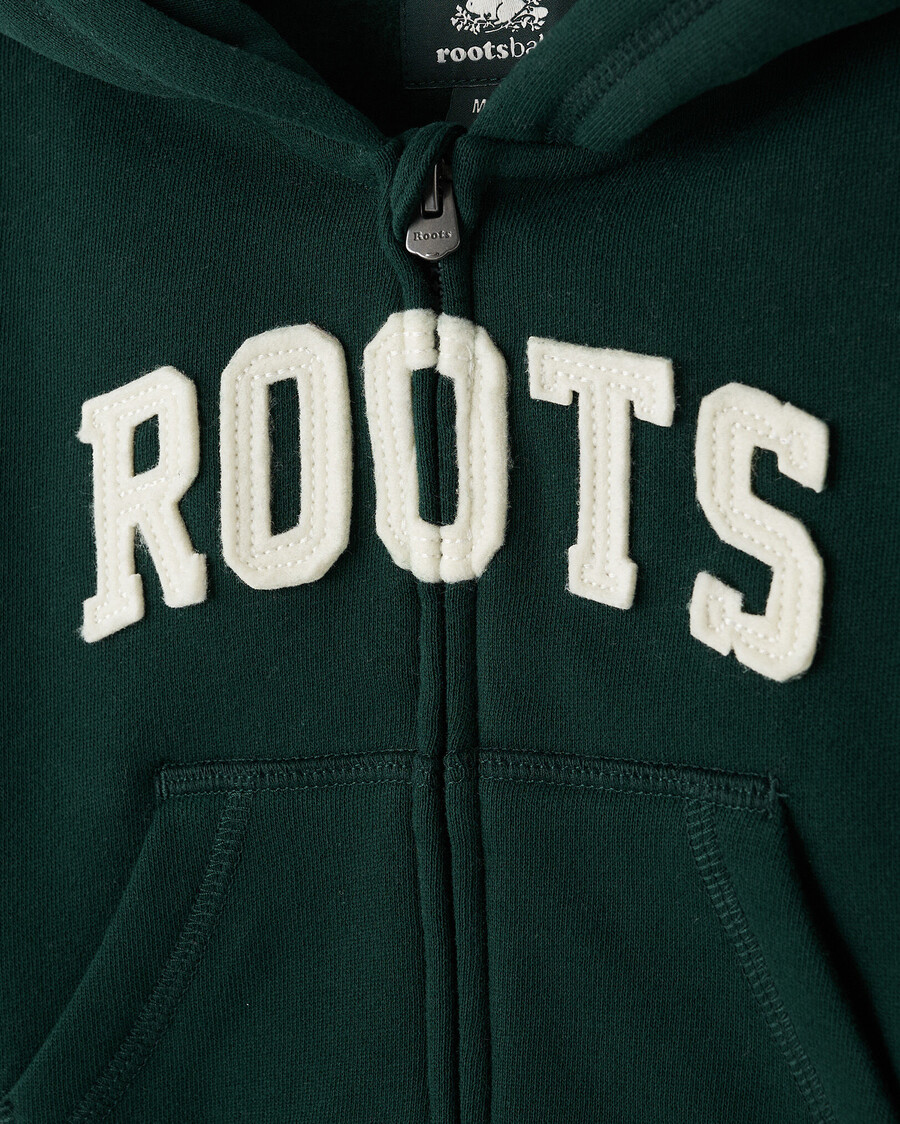 sudadera con capucha y cremallera completa con apliques baby roots