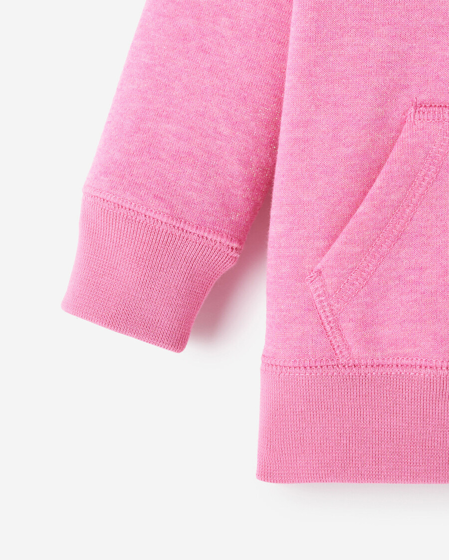 sudadera con capucha y cremallera completa con brillo original para bebé