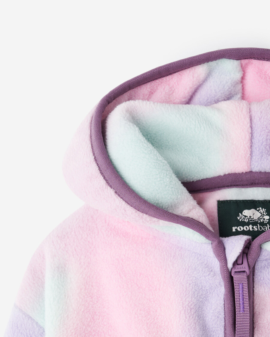 sudadera con capucha y cremallera completa de microfibra para bebé