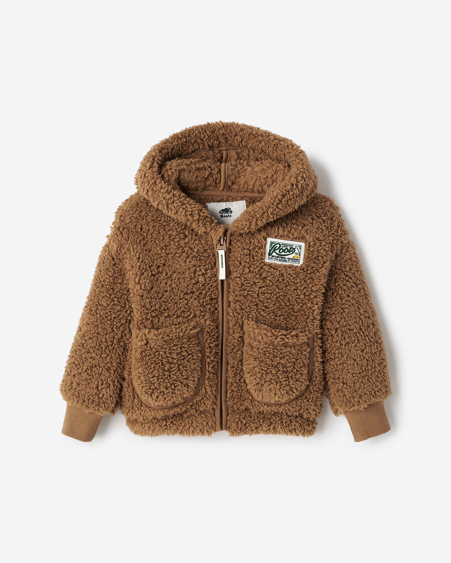 sudadera con capucha y cremallera completa de lana de oveja creekside para bebé
