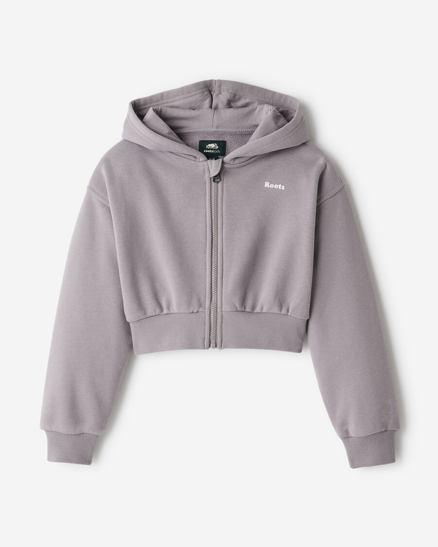 sudadera con capucha y cremallera completa summer cloud crop bubble para niñas
