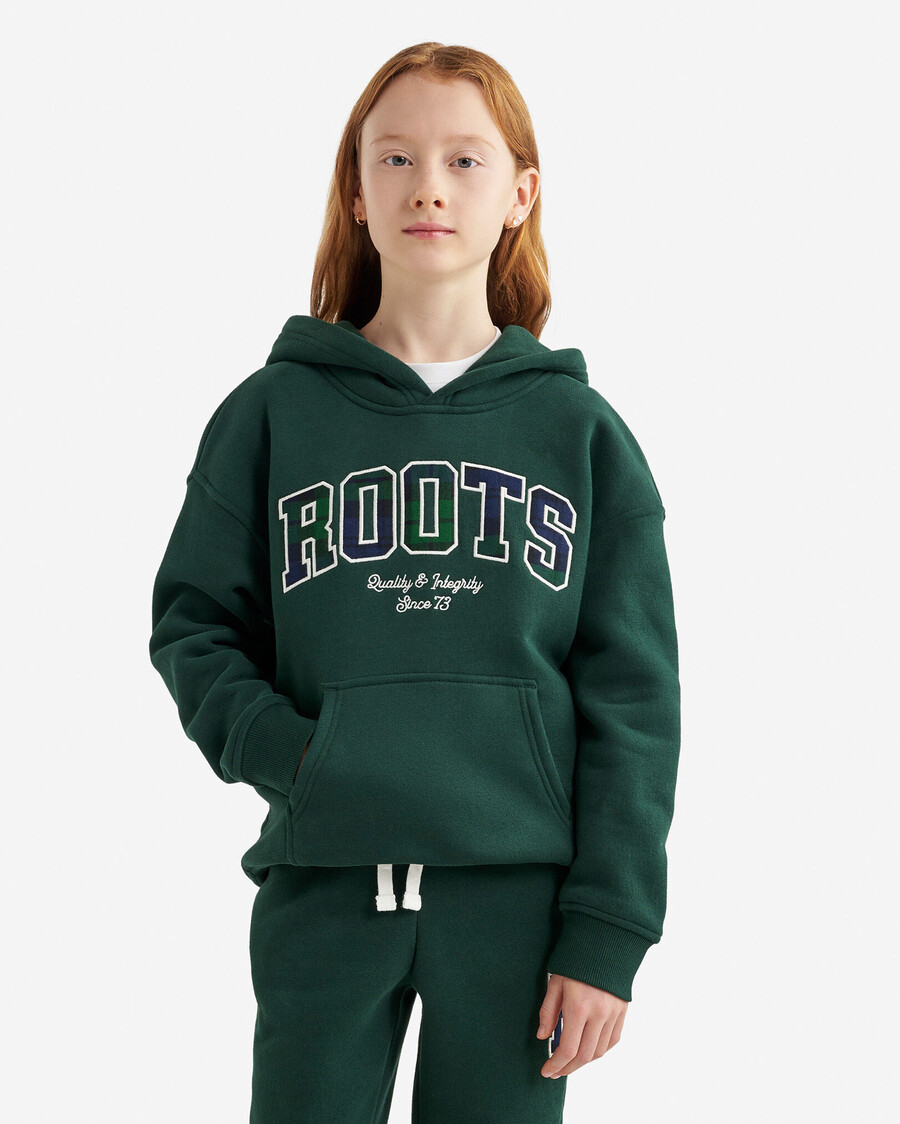 sudadera con capucha y apliques de cuadros para niños