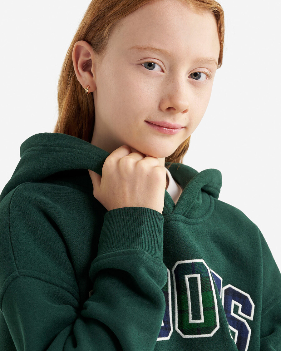 sudadera con capucha y apliques de cuadros para niños