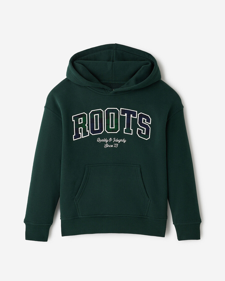 sudadera con capucha y apliques de cuadros para niños