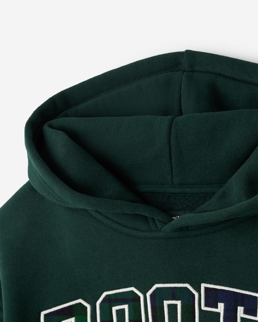 sudadera con capucha y apliques de cuadros para niños