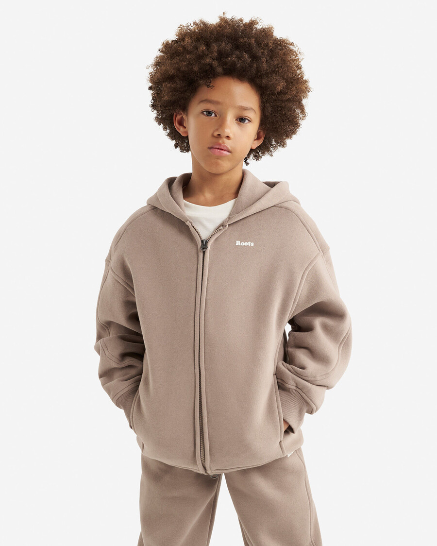 sudadera con capucha y cremallera completa para niños cloud