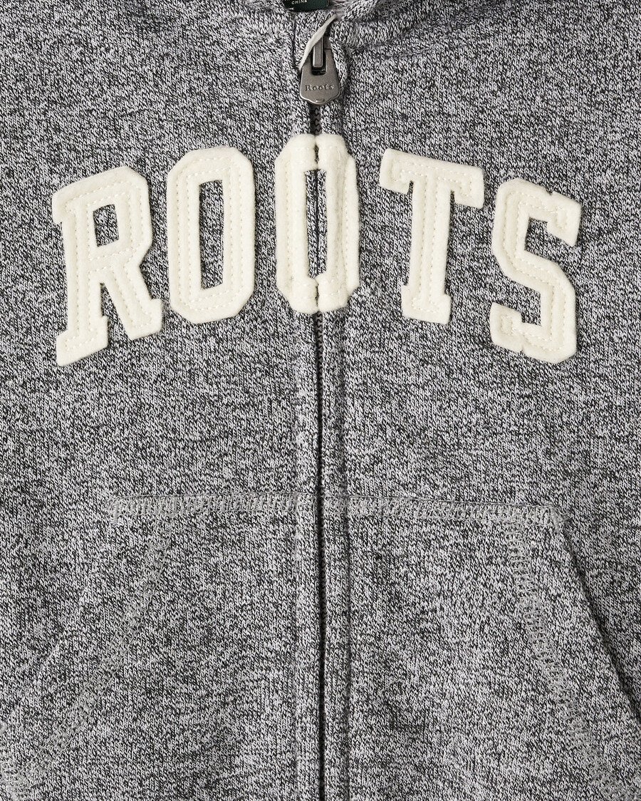 sudadera con capucha y cremallera completa con apliques roots para niños pequeños