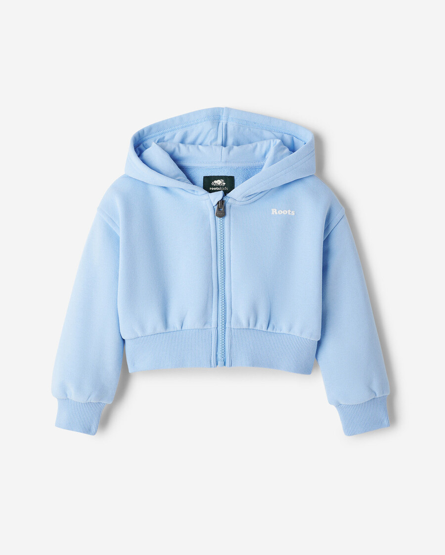 sudadera con capucha y cremallera completa con diseño de nubes de verano para niñas pequeñas