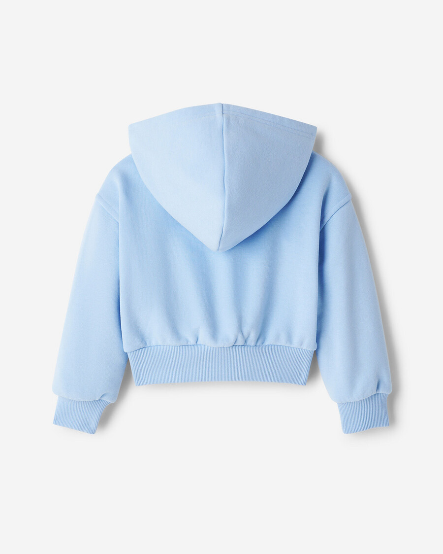 sudadera con capucha y cremallera completa con diseño de nubes de verano para niñas pequeñas