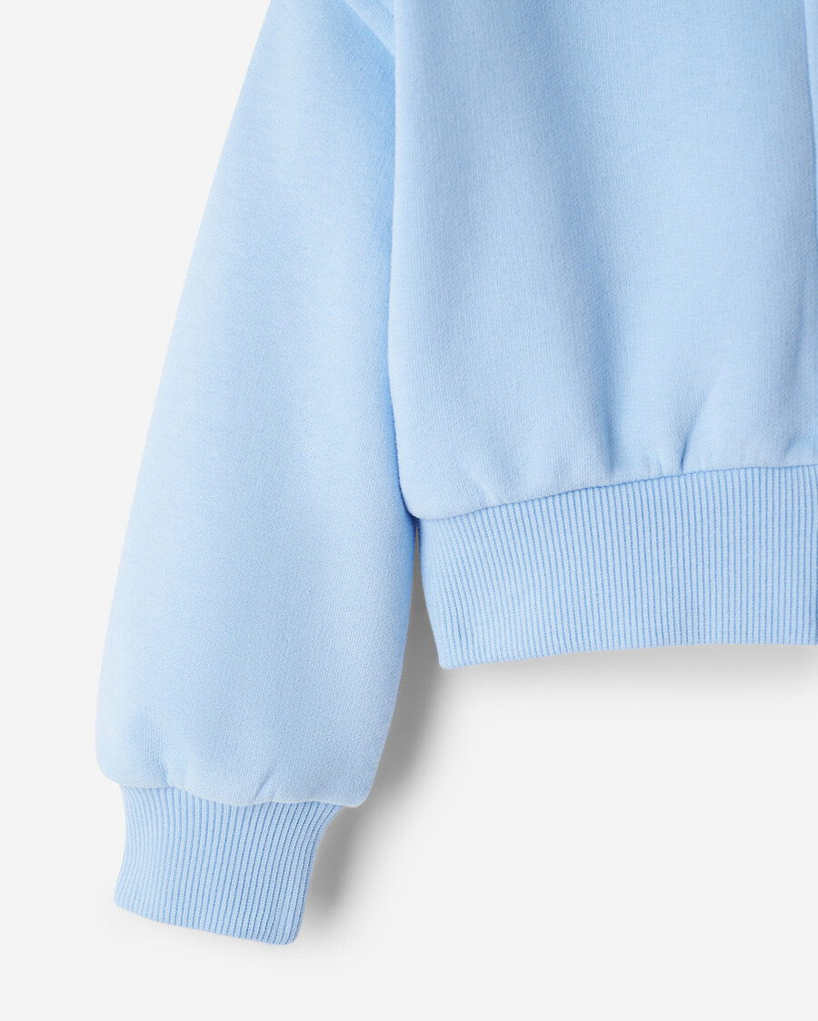 sudadera con capucha y cremallera completa con diseño de nubes de verano para niñas pequeñas