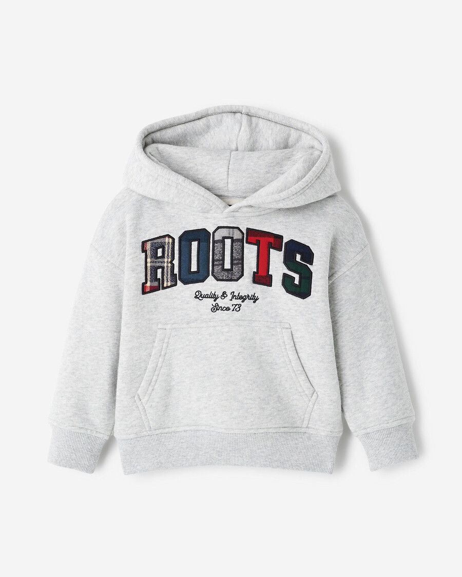 sudadera con capucha y apliques de cuadros para niños pequeños