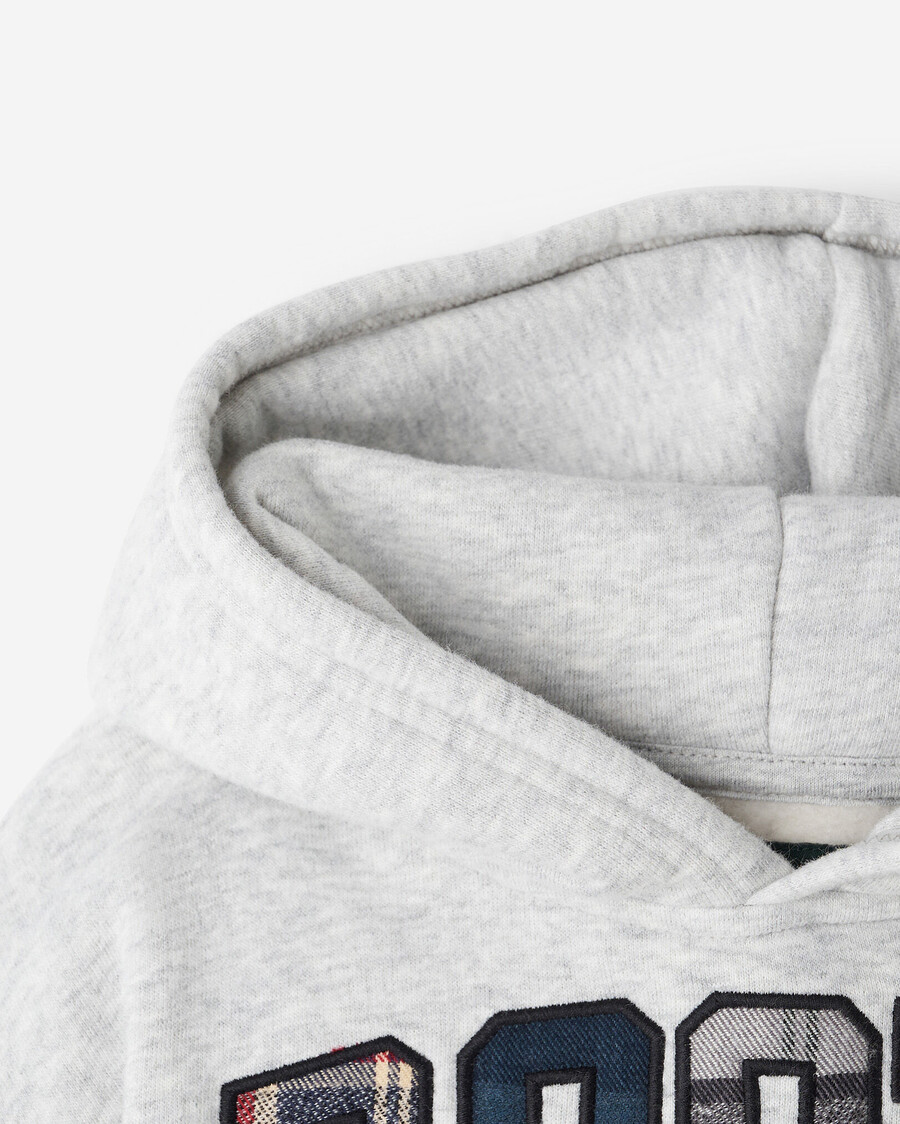 sudadera con capucha y apliques de cuadros para niños pequeños