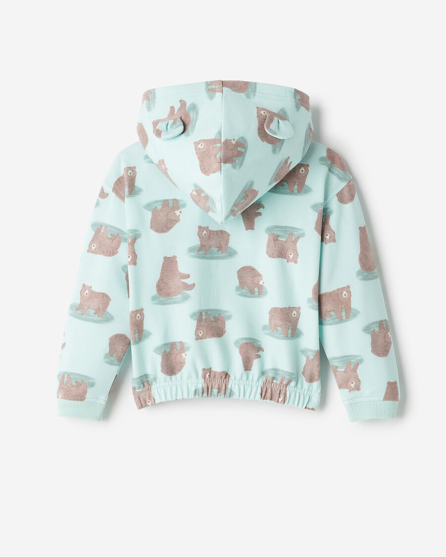 sudadera con capucha y cremallera de oso acogedor para niños pequeños