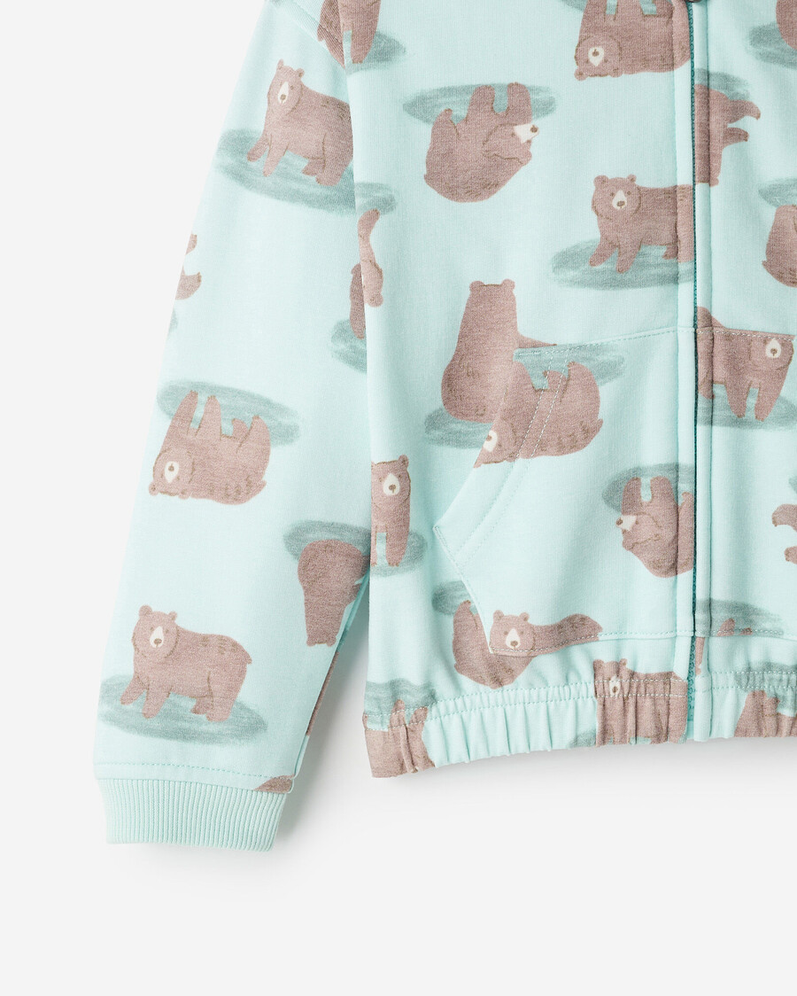 sudadera con capucha y cremallera de oso acogedor para niños pequeños