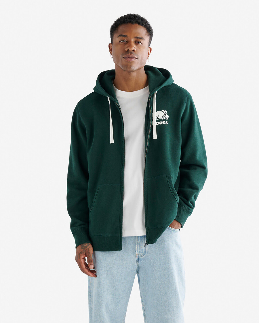 sudadera con capucha y cremallera completa original orgánica