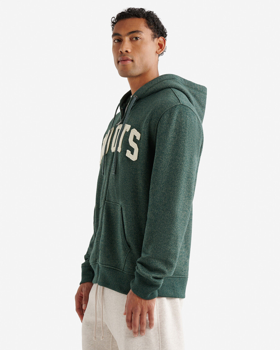 sudadera con capucha y cremallera completa con apliques roots