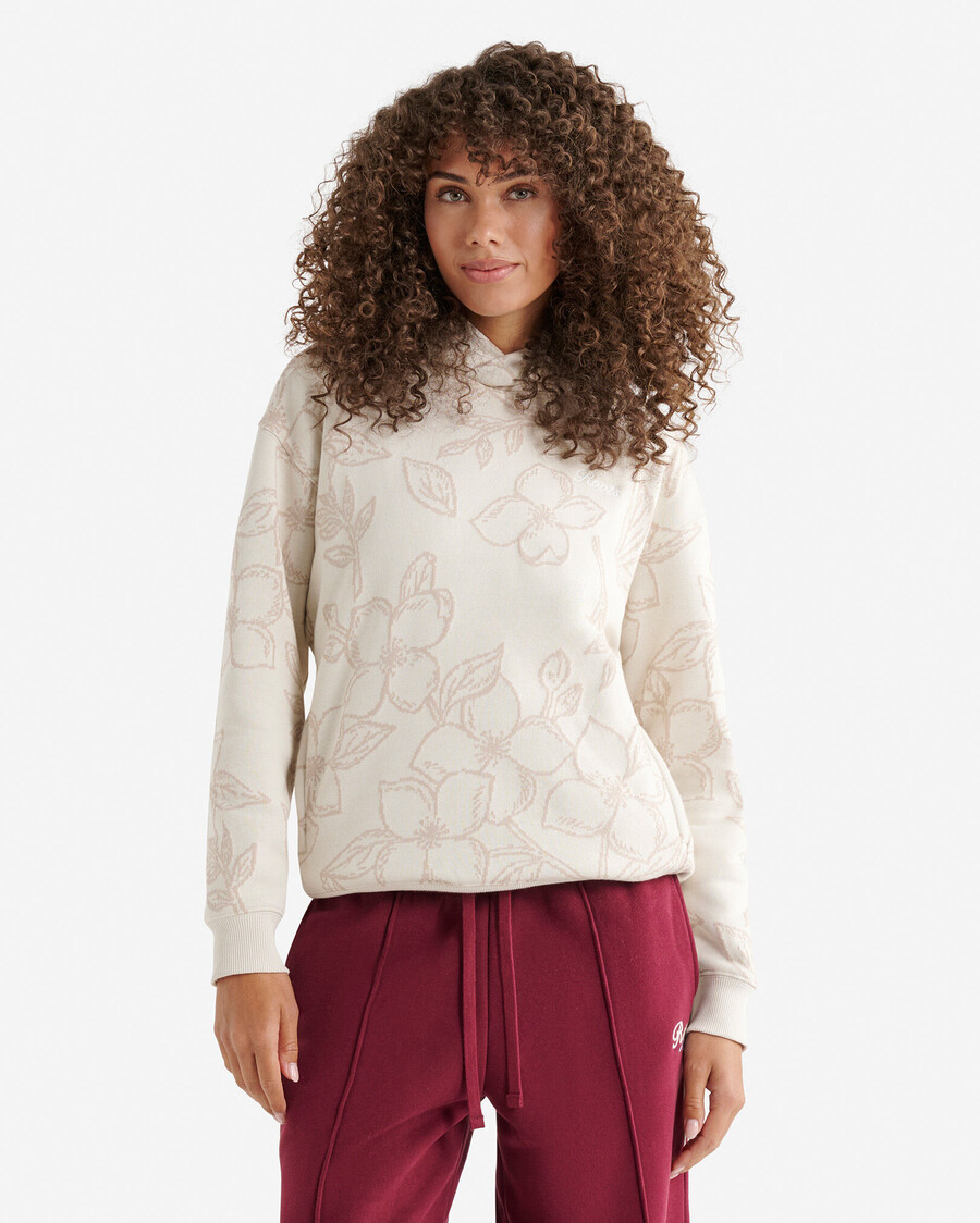 sudadera con capucha floral de corte único