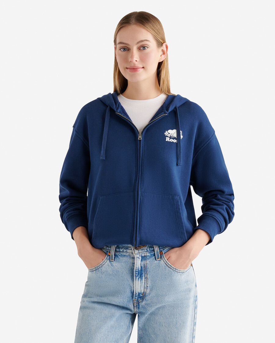 sudadera con capucha orgánica original relajada y con cremallera completa