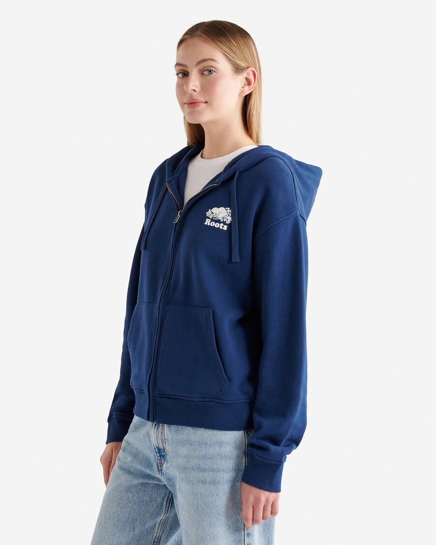 sudadera con capucha orgánica original relajada y con cremallera completa
