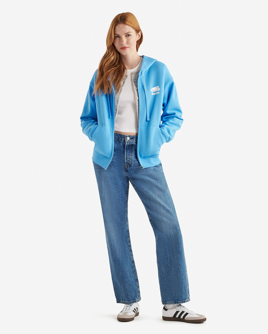 sudadera con capucha orgánica original relajada y con cremallera completa