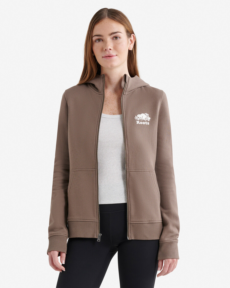 sudadera con capucha y cremallera completa organic cooper slim