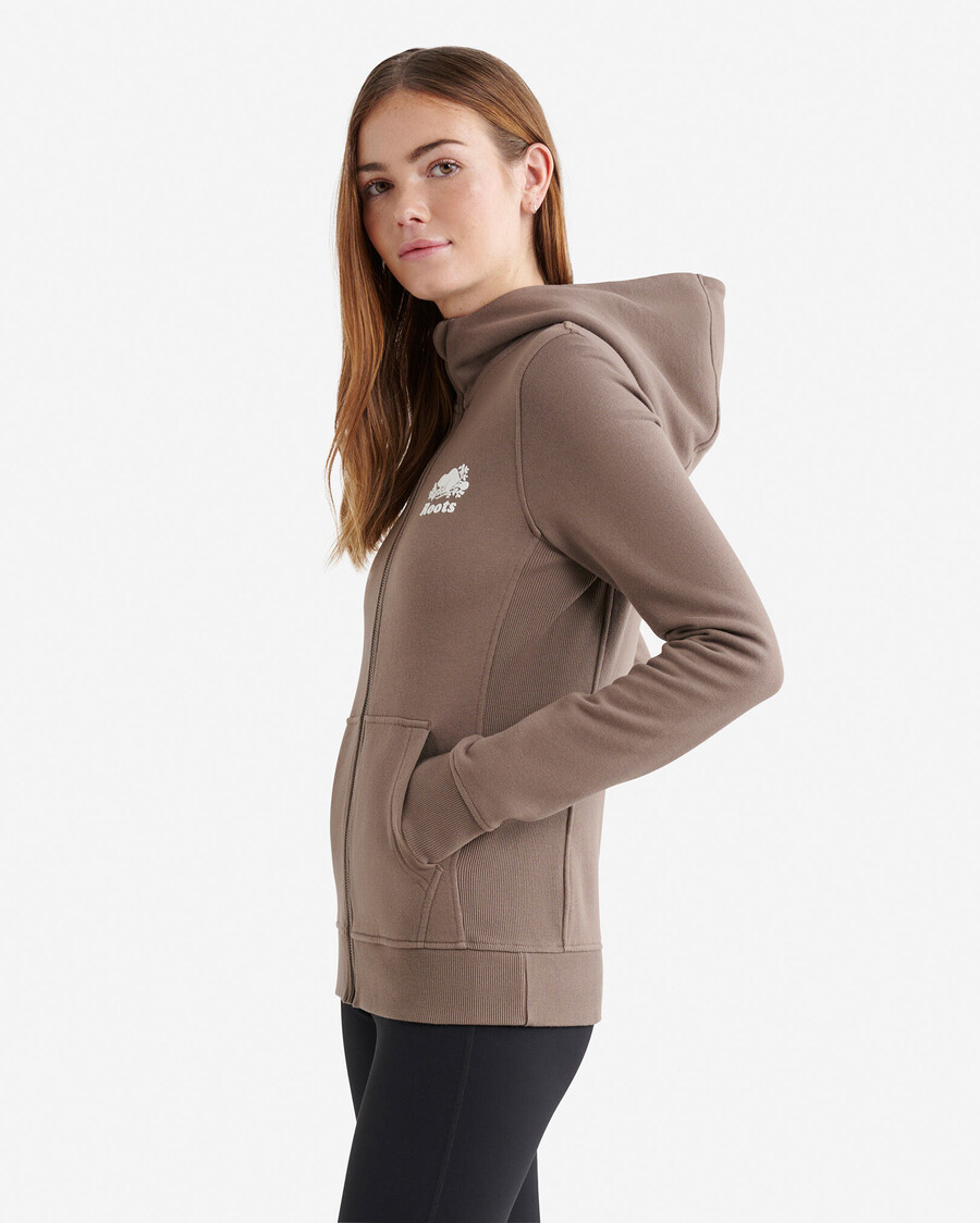 sudadera con capucha y cremallera completa organic cooper slim