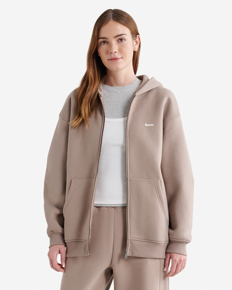 sudadera con capucha y cremallera completa cloud long