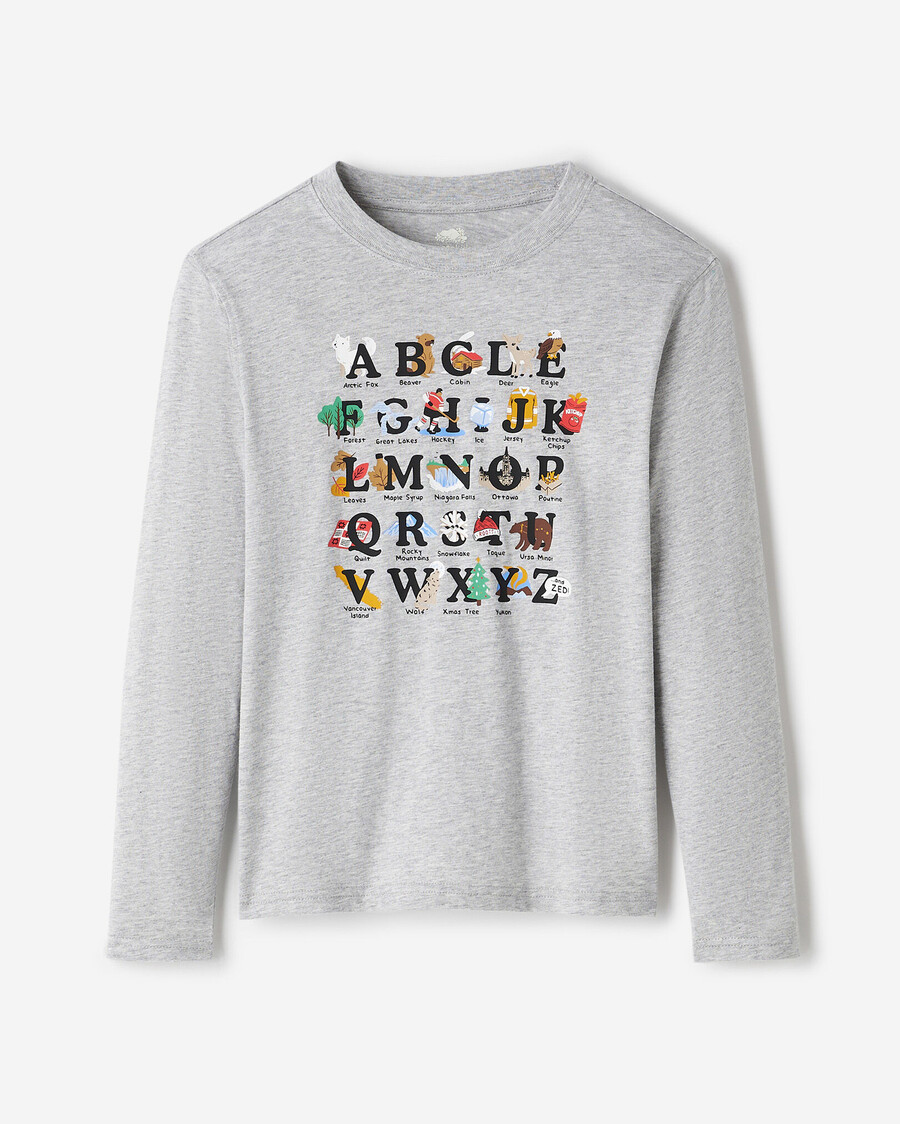 camiseta infantil abc de canadá