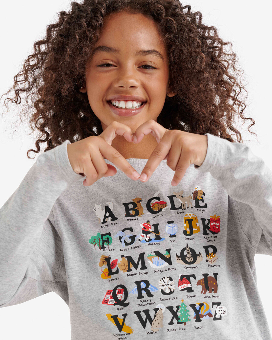 camiseta infantil abc de canadá