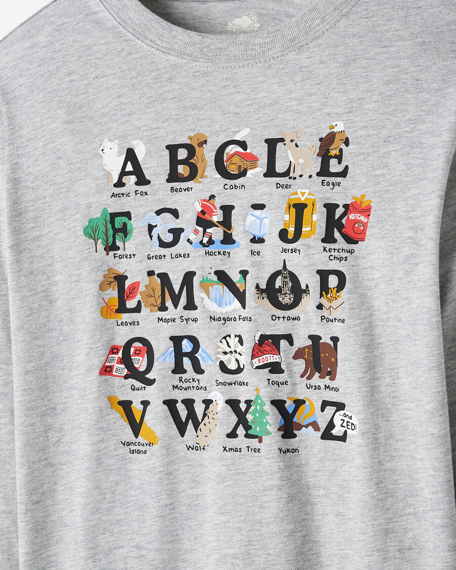 camiseta infantil abc de canadá