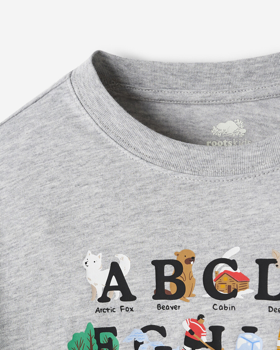 camiseta infantil abc de canadá
