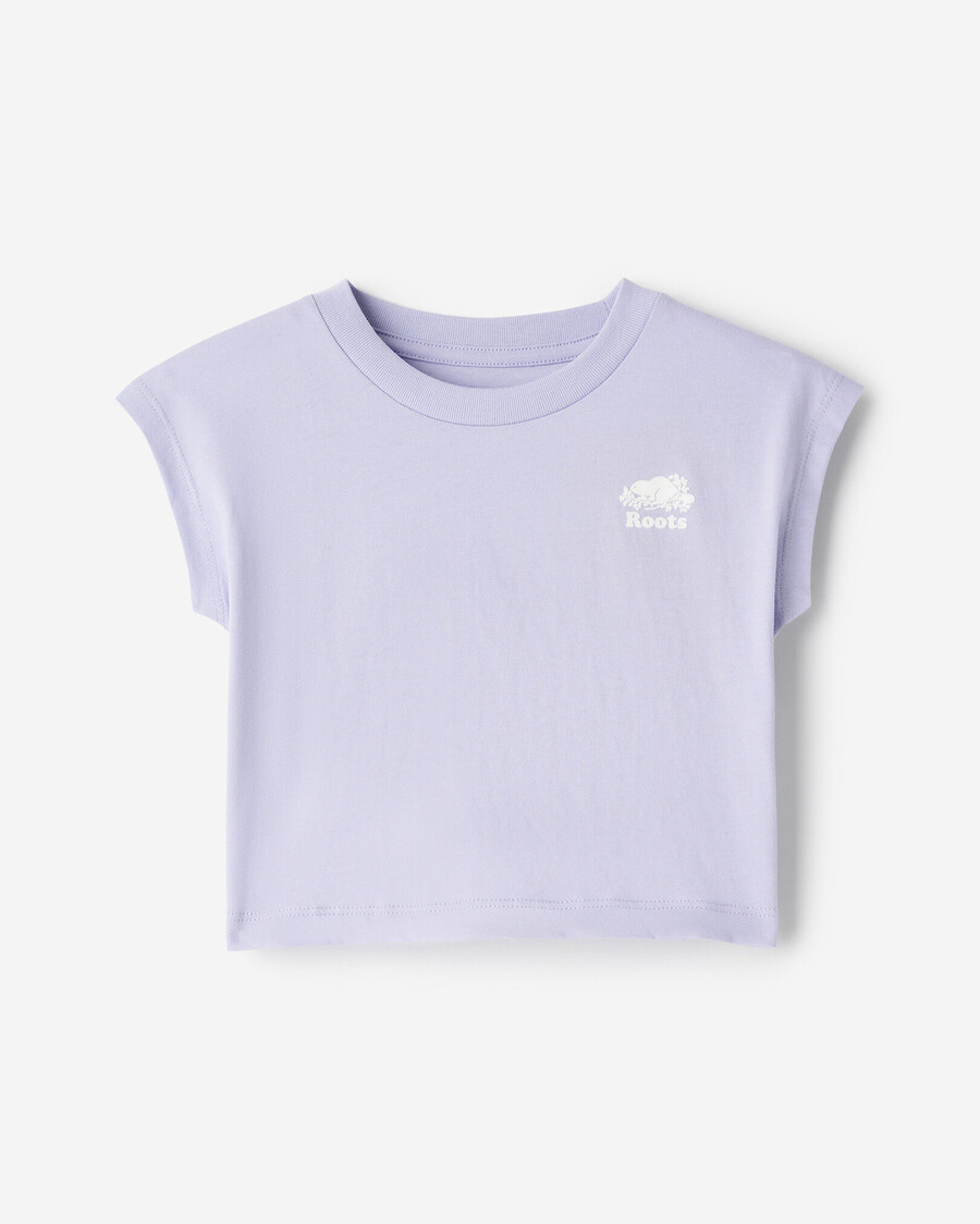 camiseta cuadrada sin mangas para niñas pequeñas