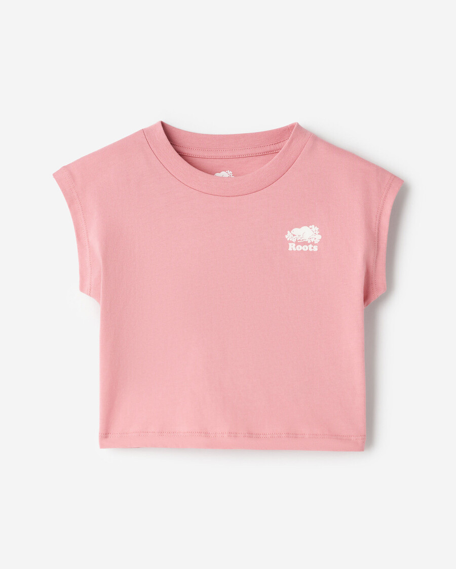 camiseta cuadrada sin mangas para niñas pequeñas