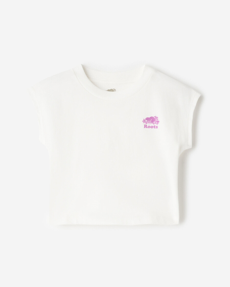 camiseta cuadrada sin mangas para niñas pequeñas