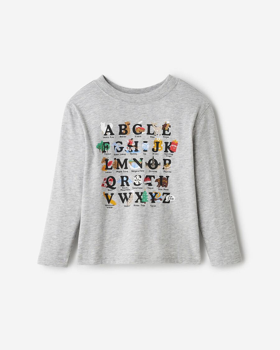 camiseta infantil abc de canadá