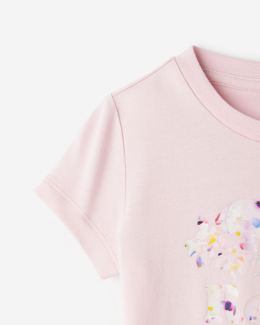 camiseta ajustada con estampado de pétalos para niños pequeños