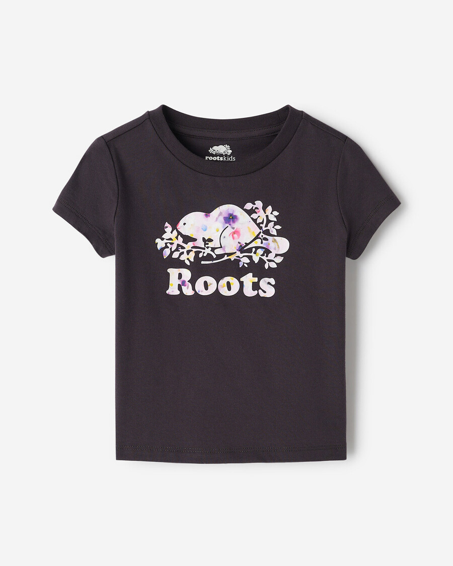 camiseta ajustada con estampado de pétalos para niños pequeños