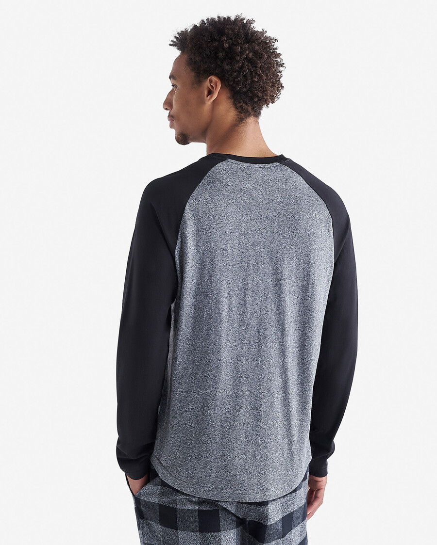 camiseta de manga larga raglán a cuadros cooper para hombre