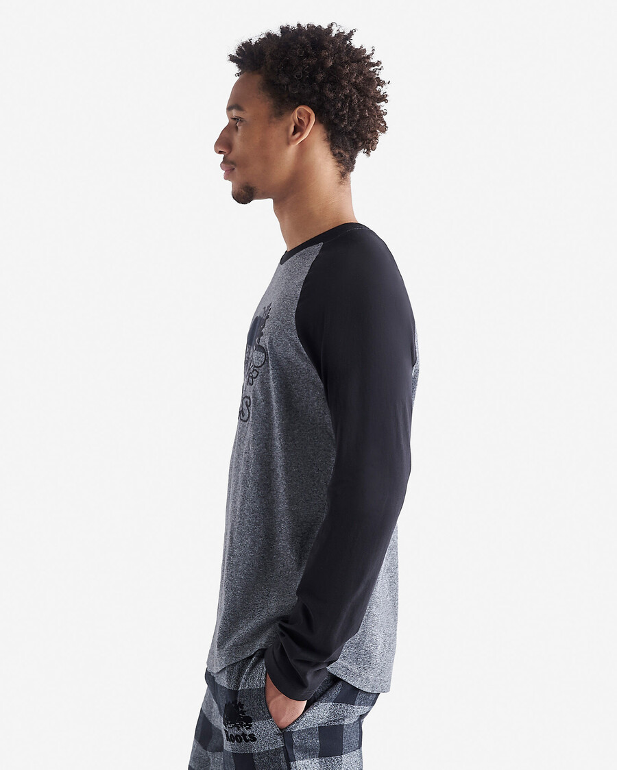 camiseta de manga larga raglán a cuadros cooper para hombre
