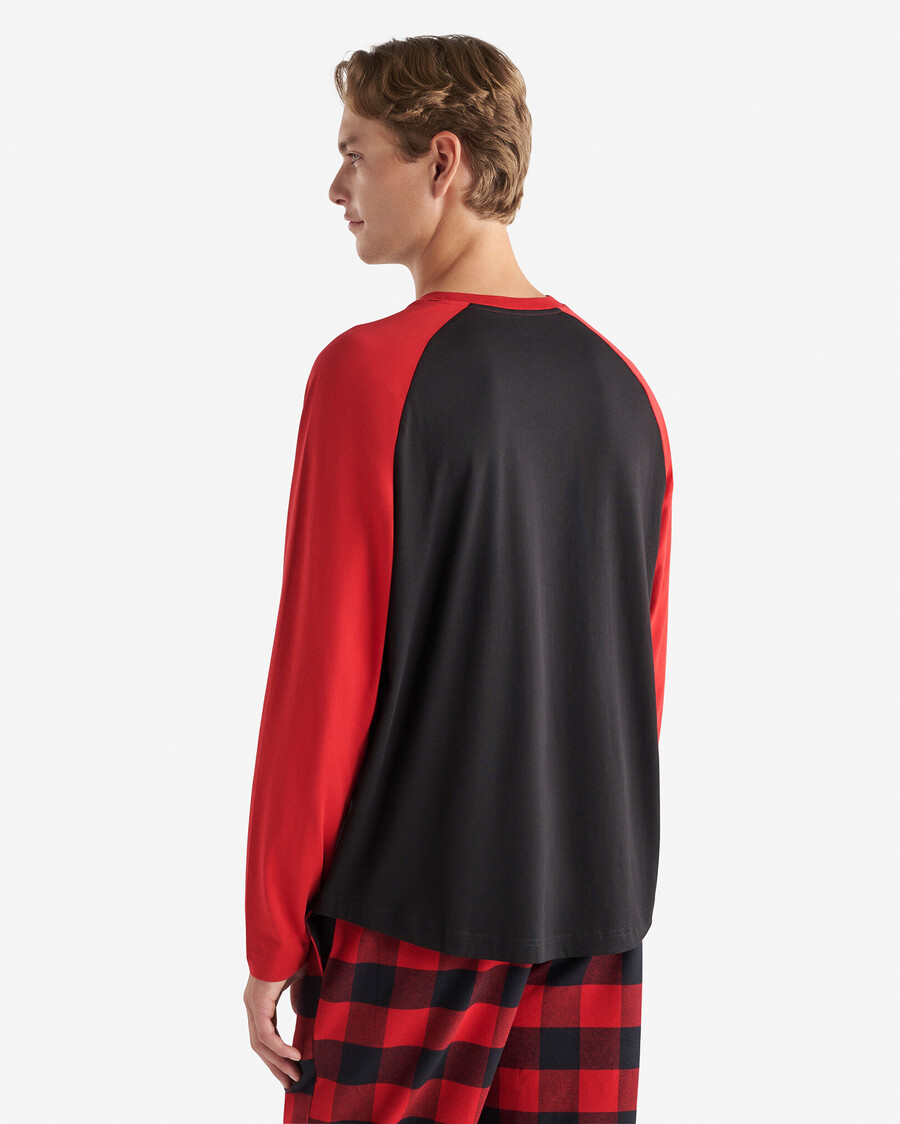 camiseta de manga larga raglán a cuadros cooper para hombre