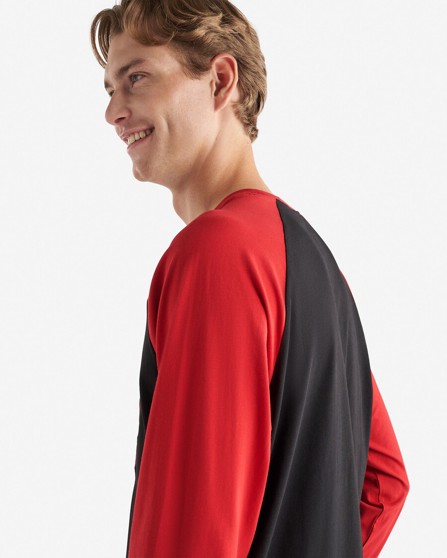camiseta de manga larga raglán a cuadros cooper para hombre