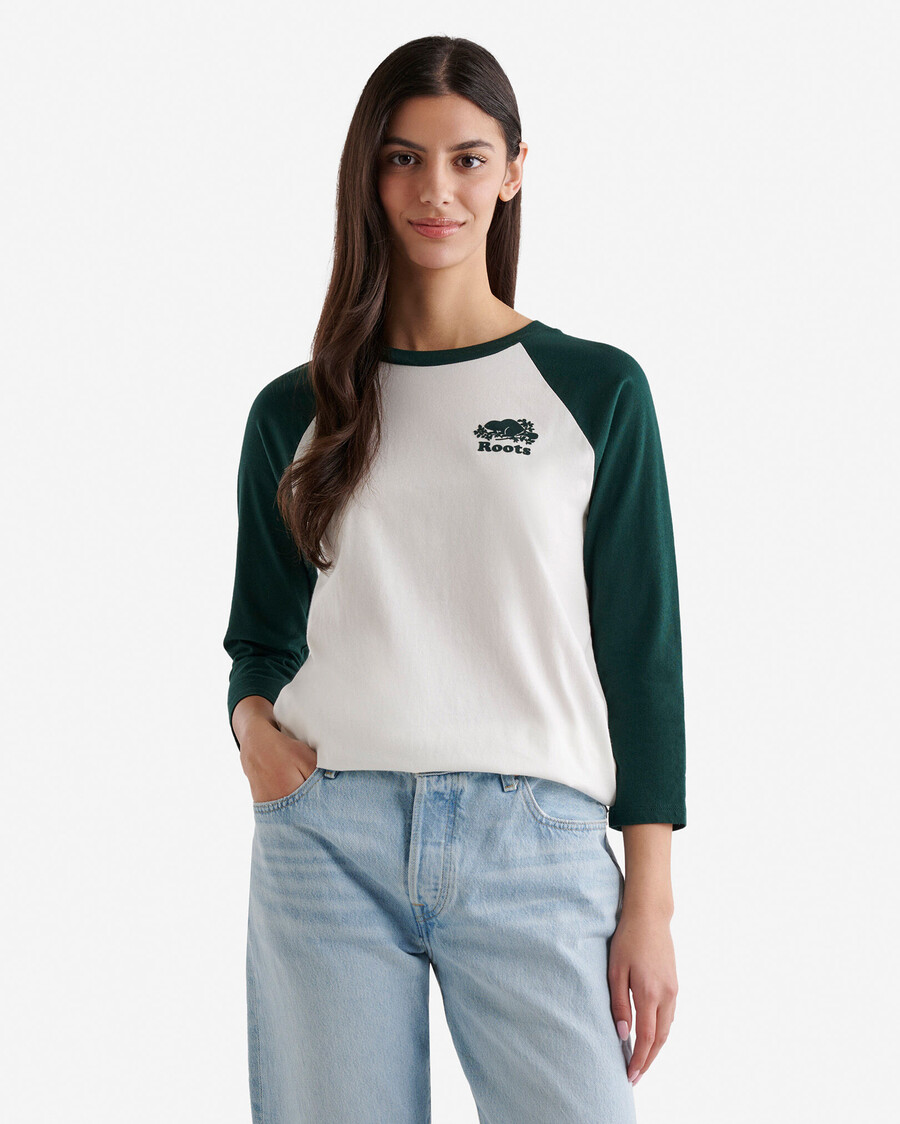 camiseta de béisbol orgánica cooper para mujer