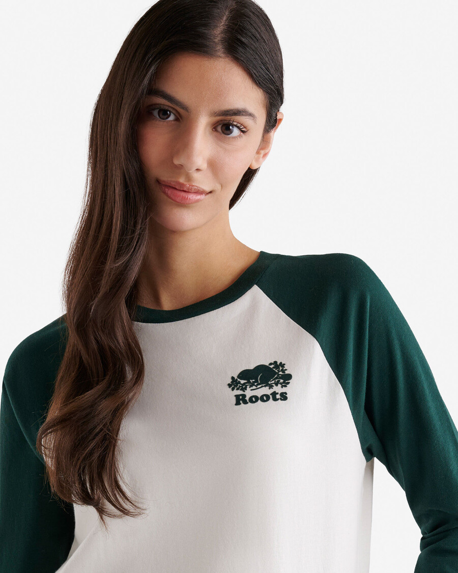 camiseta de béisbol orgánica cooper para mujer