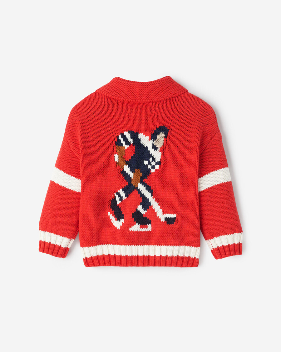 cárdigan chal de hockey para bebé