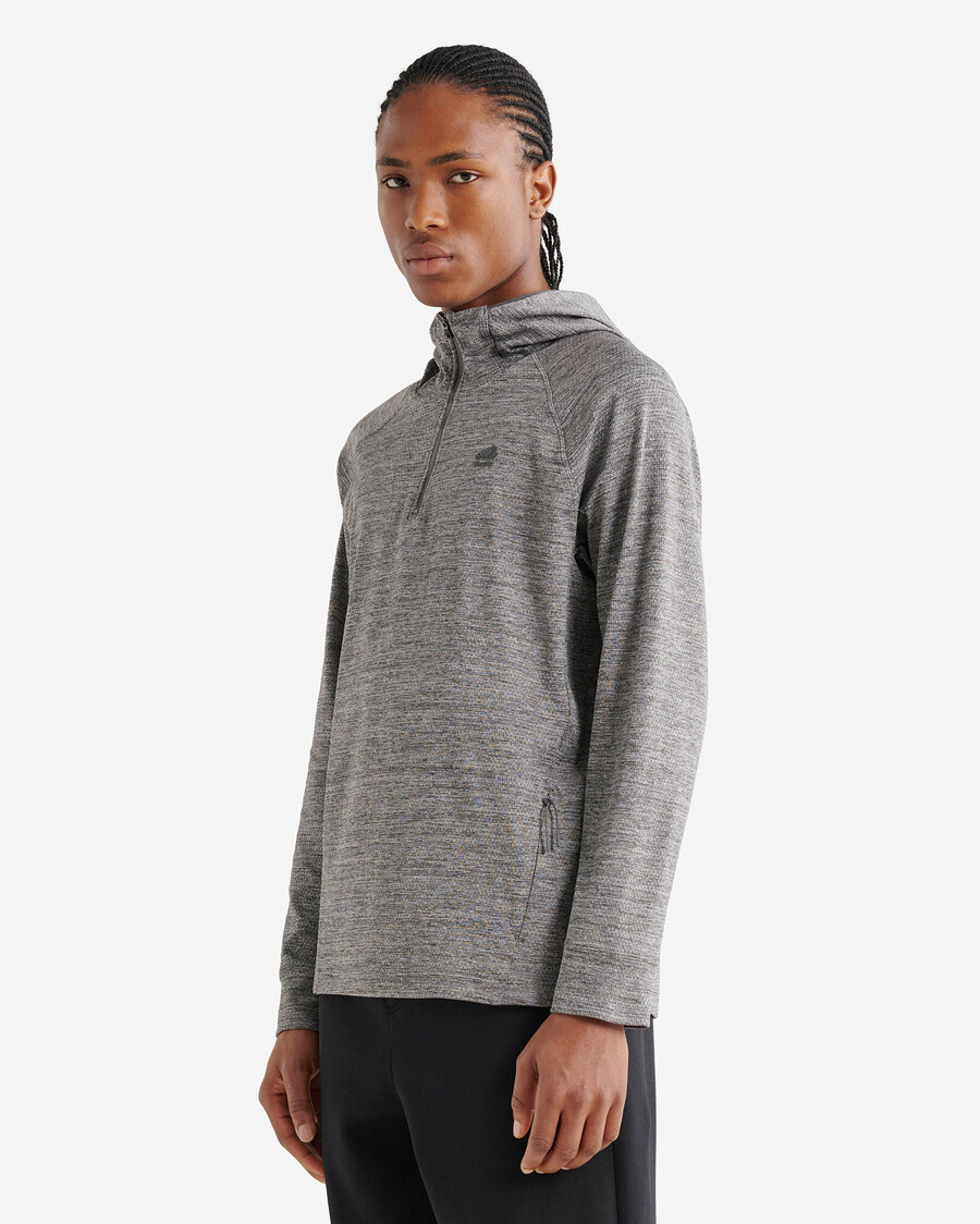sudadera con capucha texturizada activa con media cremallera